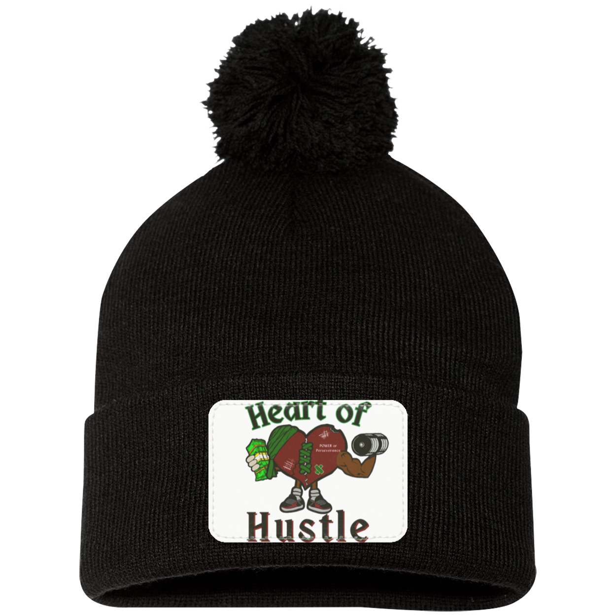 Heart of Hustle: Power of Perservence Pom Pom Knit Beanie