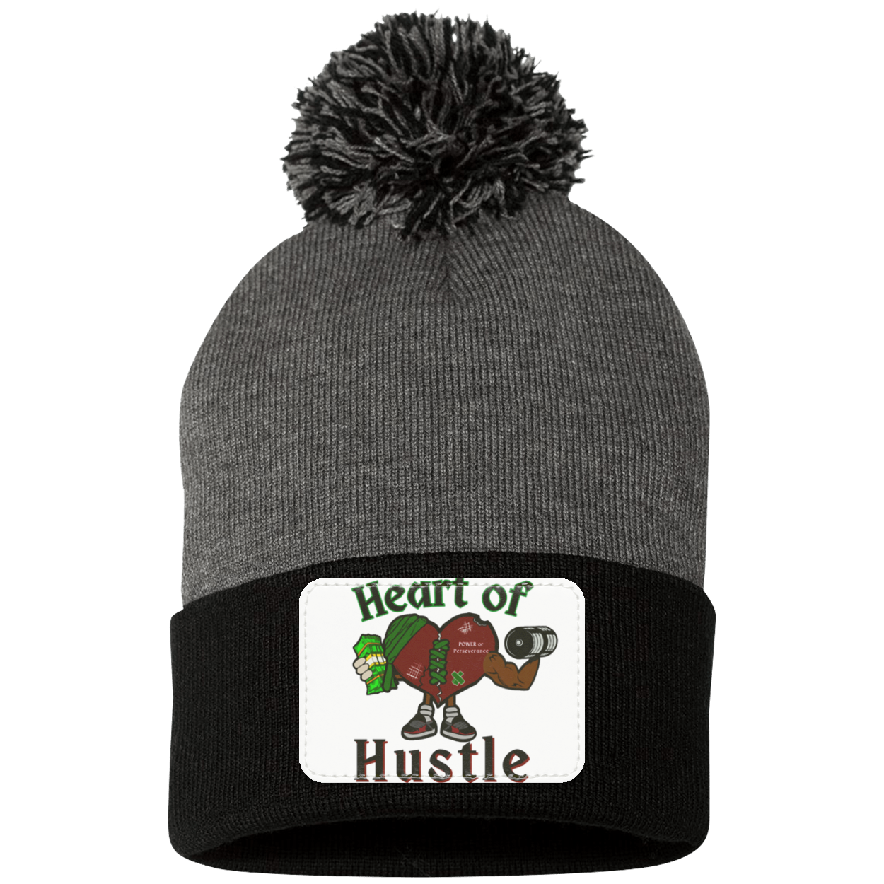 Heart of Hustle: Power of Perservence Pom Pom Knit Beanie