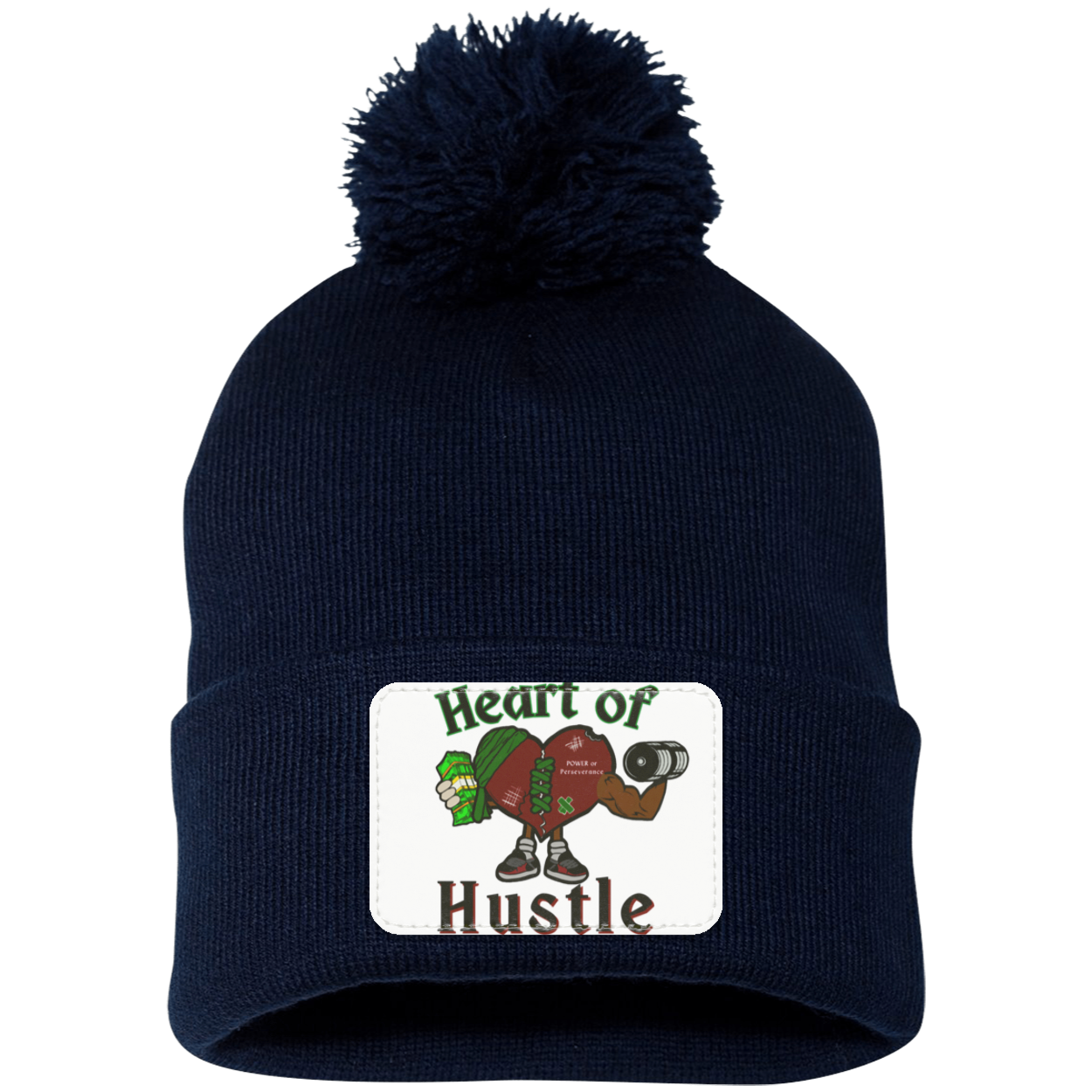 Heart of Hustle: Power of Perservence Pom Pom Knit Beanie